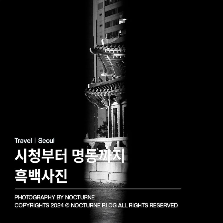  서울 가볼만한 곳: 시청부터 명동까지 흑백사진