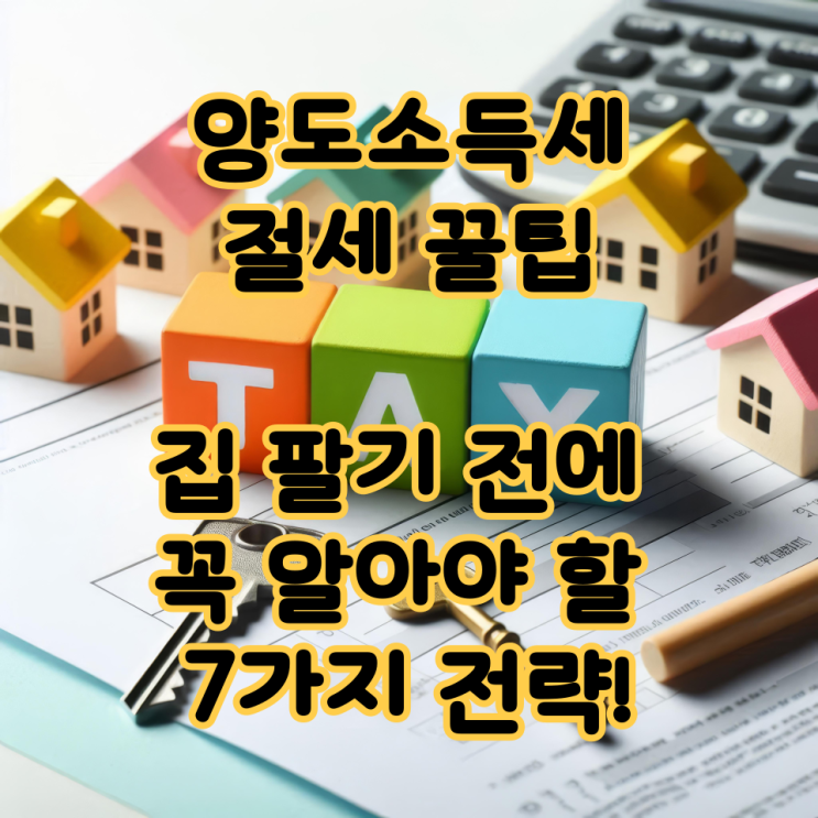   [양도소득세 절세 꿀팁] 집 팔기 전에 꼭 알아야 할 7가지 전략!