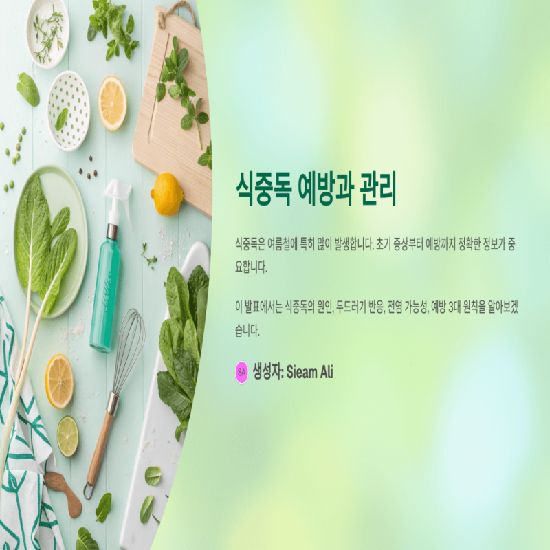식중독 전염과 두드러기 증상!! 식중독 예방 3대 원칙?!!(3)
