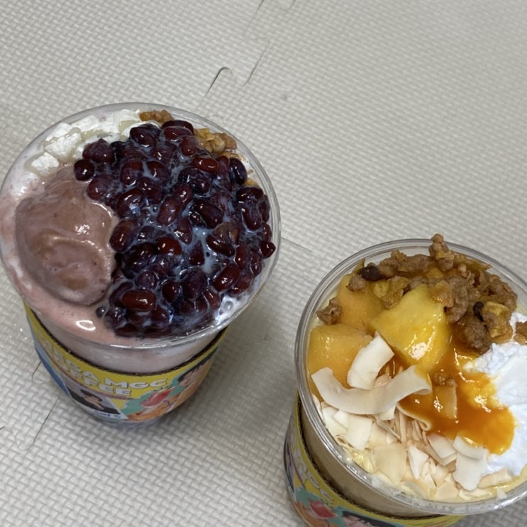  메가커피 신메뉴 추천 ! 팥빙 젤라또 파르페 망빙파르페