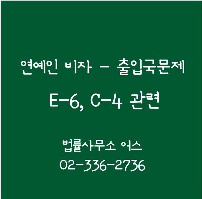  연예인 비자(E-6, C-4) 비자와 출입국관리법 위반 등