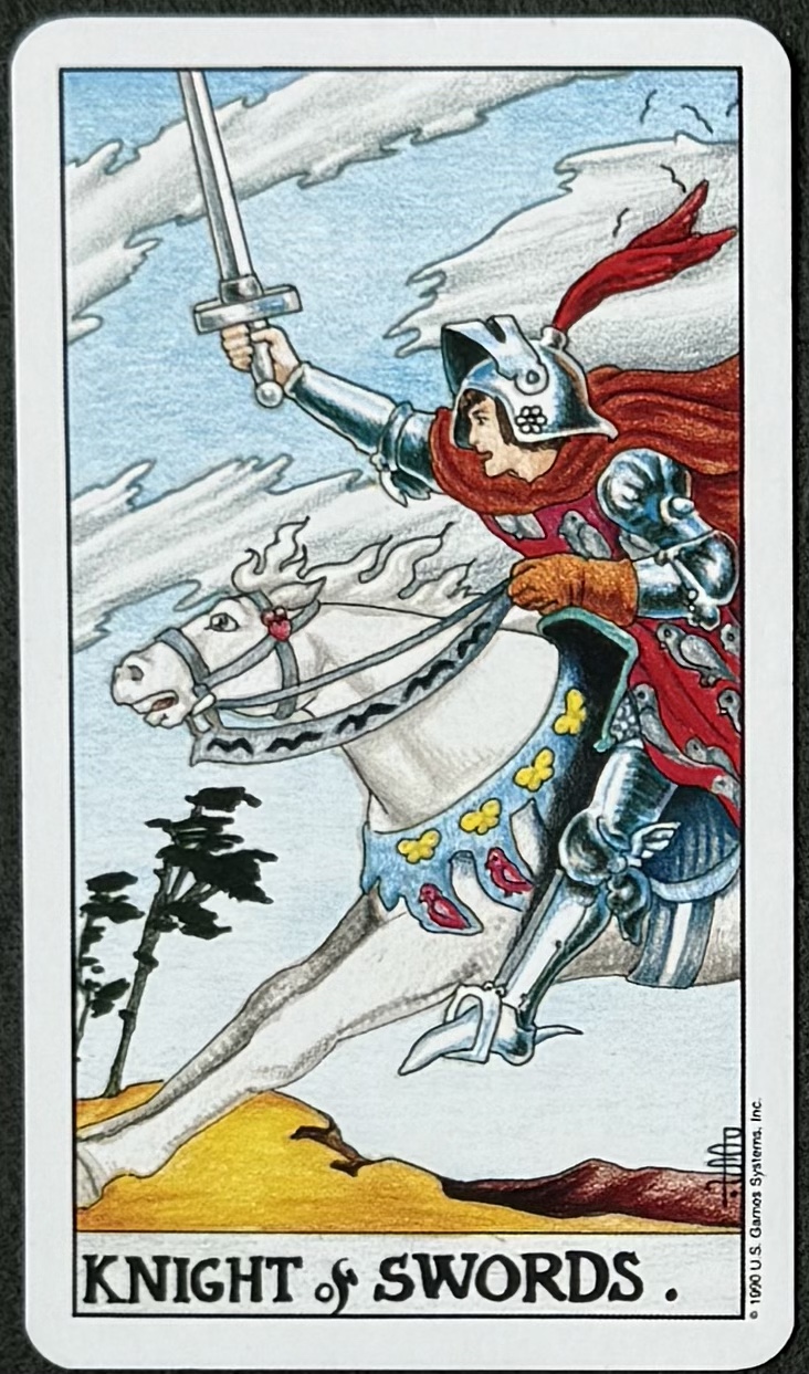 타로 카드 78장 리뷰, 6th 궁정 카드. 검의 기사( KNIGHT OF SWORDS )