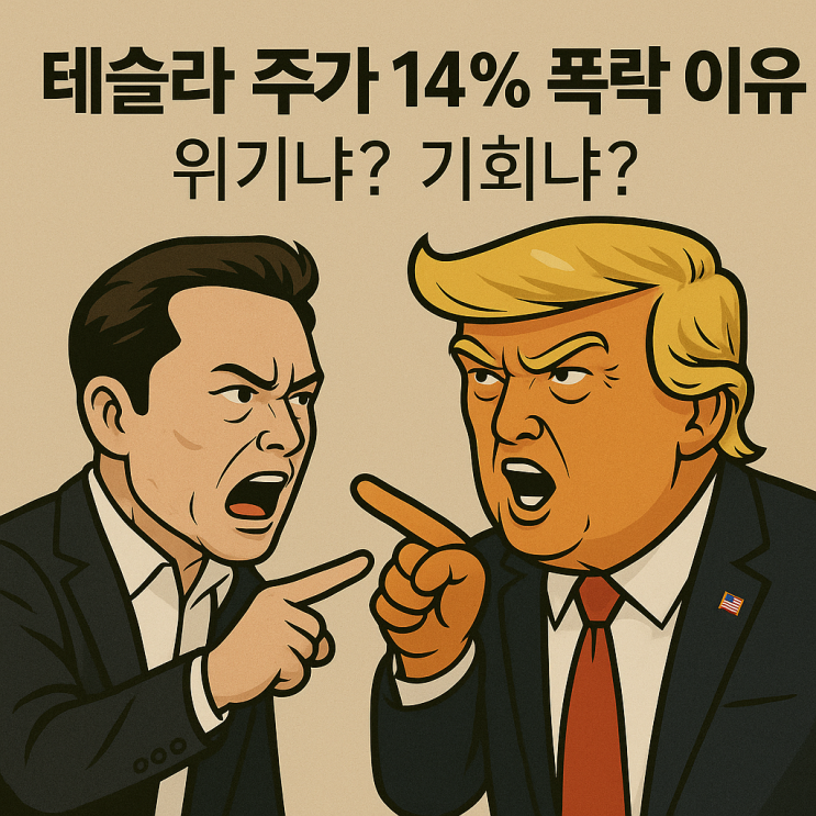 테슬라 주가 폭락 이유는? <b>머스크</b> vs <b>트럼프 갈등</b> 속 전망 분석