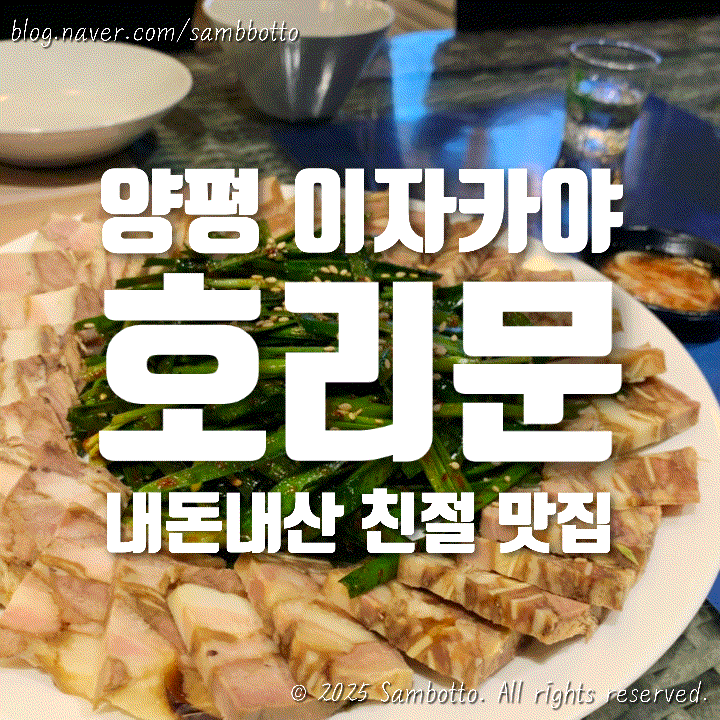  [내돈내산] 양평 술집 추천 '호리문', 수제 편육 대존맛.