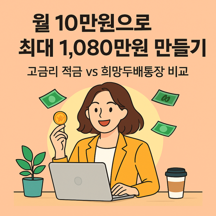  월 10만원으로 1,000만원? 2025 청년적금·통장 비교 총정리