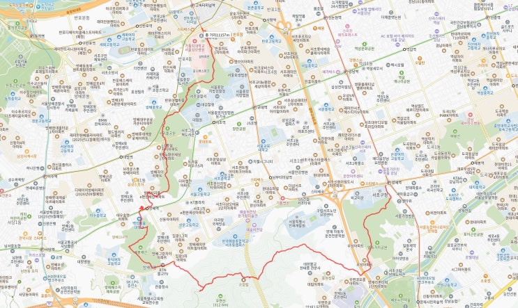  우면산 산책(양재역~고속터미널역)