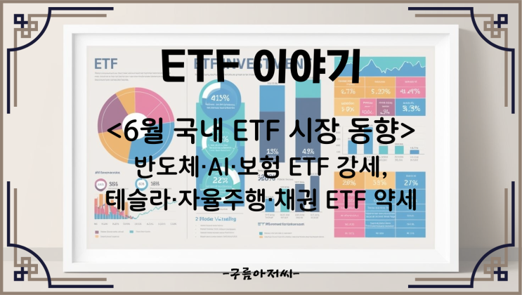  6월 국내 ETF 시장 동향: 반도체·AI·보험 ETF 강세, 테슬라·자율주행·채권 ETF 약세