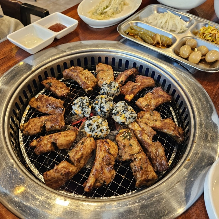  전주 중화산동 맛집 '화산쪽갈비' 숯불쪽갈비 고기집 열무국수 맛집