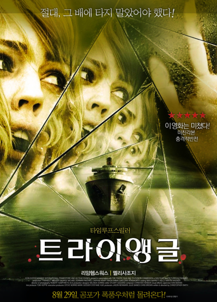  추천영화 <트라이앵글> 줄거리 결말 평점정보와 해석, 후기 - 타임 루프 스릴러영화  관람평 상세내용, 끝없는 반복에 반전, 시간 루프의 결말까지