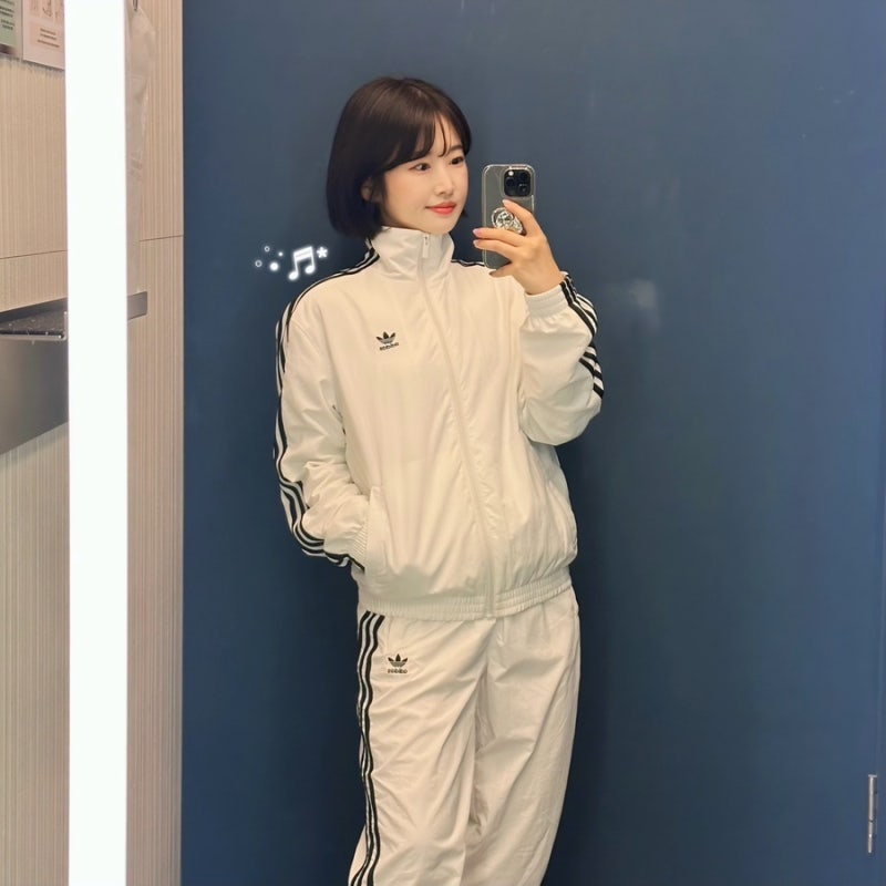 키작녀가 픽한 아디다스 바람막이 조거팬츠 바지 트레이닝복 셋업 룩