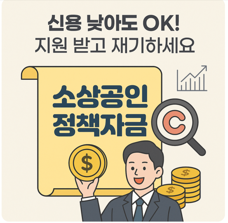  신용취약 사장님도 가능한 소상공인 정책자금!