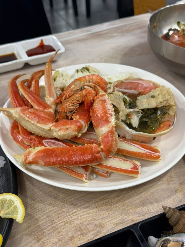 갈릴리대게회식당 포항 죽도시장 맛집 박달대게세트 2인 독도새우회 후기