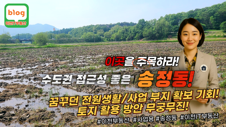  이천 송정동 7,352 토지 투자 정보: 꿈을 현실로 만들 기회! (feat. 이천IT부동산)