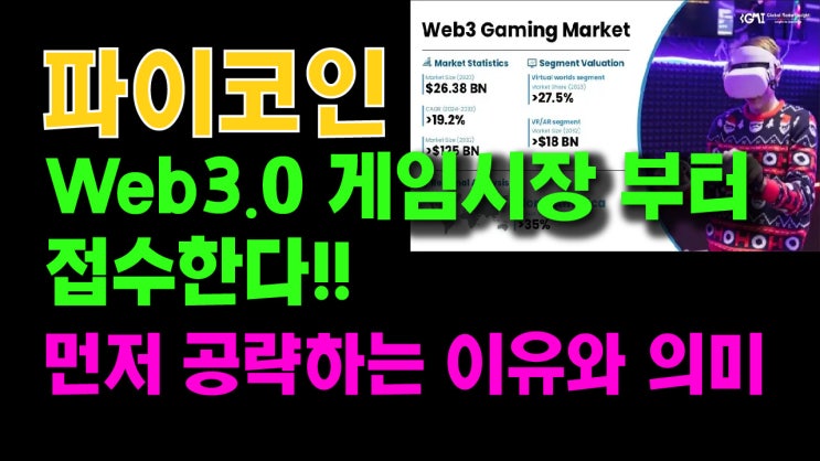  파이코인 WEB3 게임시장부터 접수한다!! 게임시장부터 공략하는 이유와 의미!!
