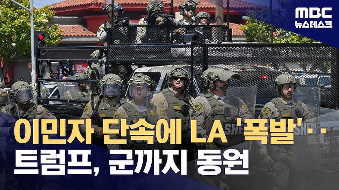 LA 이민자 시위에 <b>트럼프 주방위군 투입</b>·이민자 체포... 