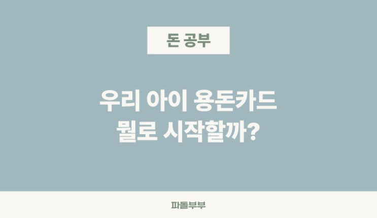  초등학생 자녀 아이 용돈 카드 비교