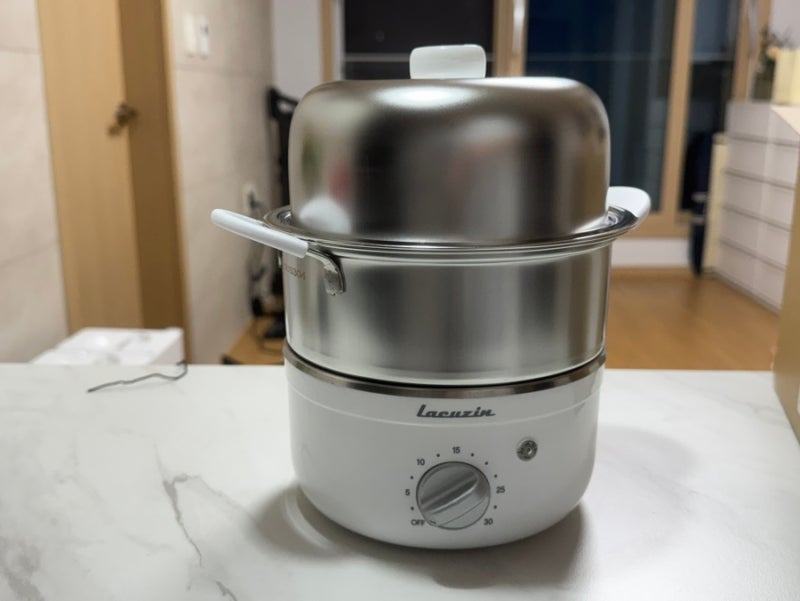 [계란찜기 추천] 라쿠진 찜기 사용 후기 – 반숙 계란 완벽하게 성공!