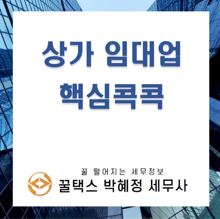  상가 임대업, 세금 걱정 없이 똑똑하게 관리하는 법! (세법상 핵심 이슈 총정리)