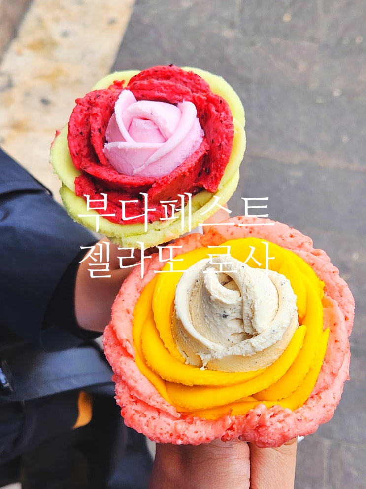  성 이슈트반 성당 보고 젤라또로사에서 꽃 젤라또