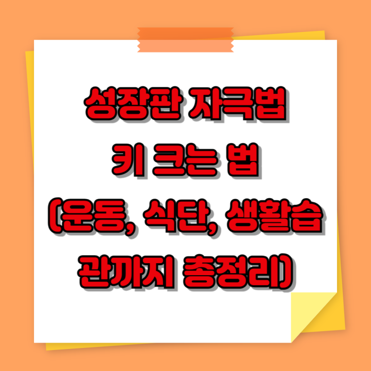  성장판 자극법으로 키 크는 법 (운동, 식단, 생활습관까지 총정리)