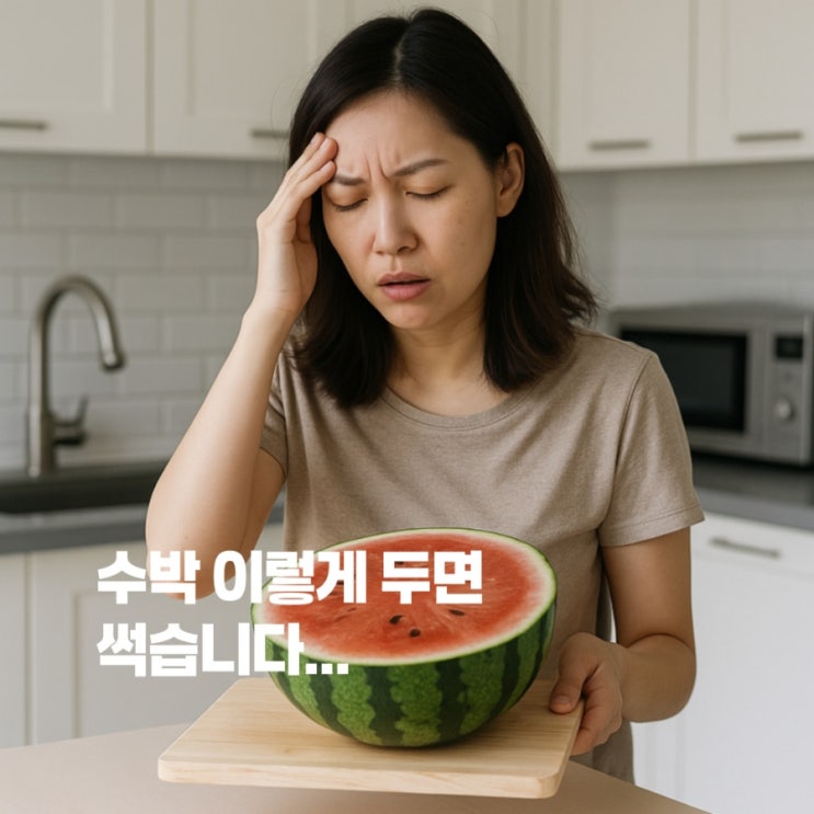  수박 자르고 이렇게 두면 끝... 썩습니다