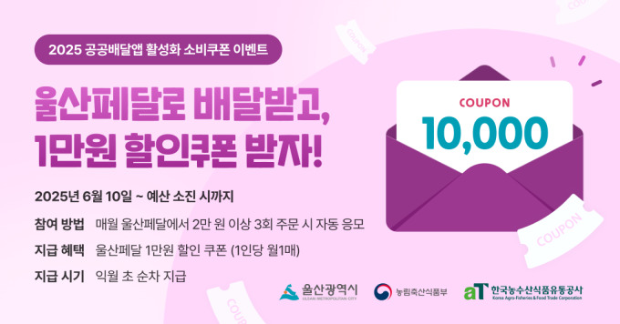  울산시, 배달앱 활성화 위한 대대적 할인 프로모션 추진 [한국철도일보]