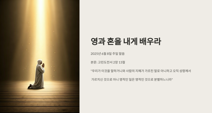  2025년 6월 8일 주일말씀 요약