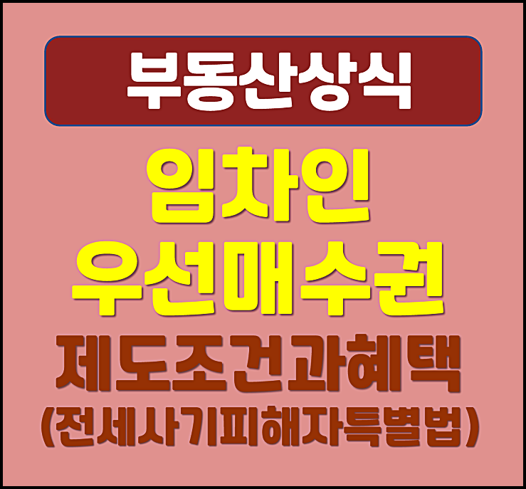  임차인 우선 매수권 제도 조건과 혜택 (전세사기피해자특별법)