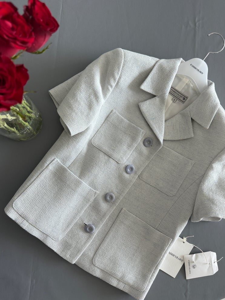 여름 반팔 트위드 자켓 추천 패브릭컬러지 플랫 트위드자켓 Fabricology Flat Tweed Jacket