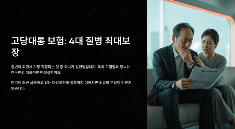 고당대통 보험의 특징: 4대 질병 최대보장