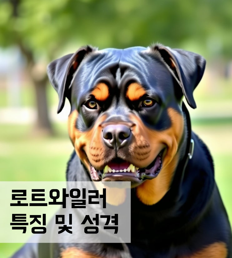  로트와일러 특징 및 성격 그리고 훈련
