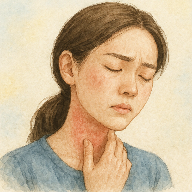 목 접촉성 피부염 원인과 증상, 관리 방법