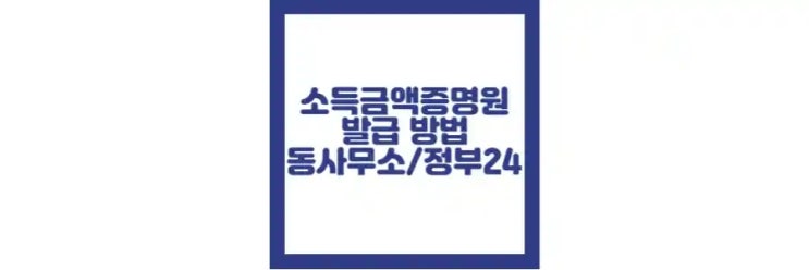  소득금액증명원 발급 방법, 보는법, 동사무소, 취소 정보