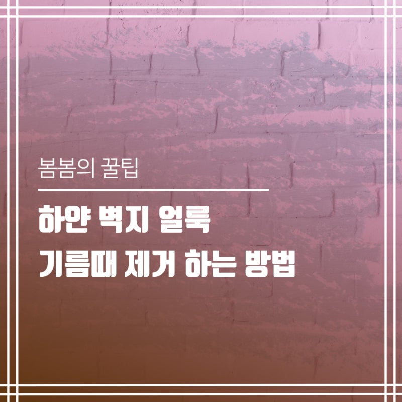 하얀 벽지 얼룩이나 기름때 제거하는 방법