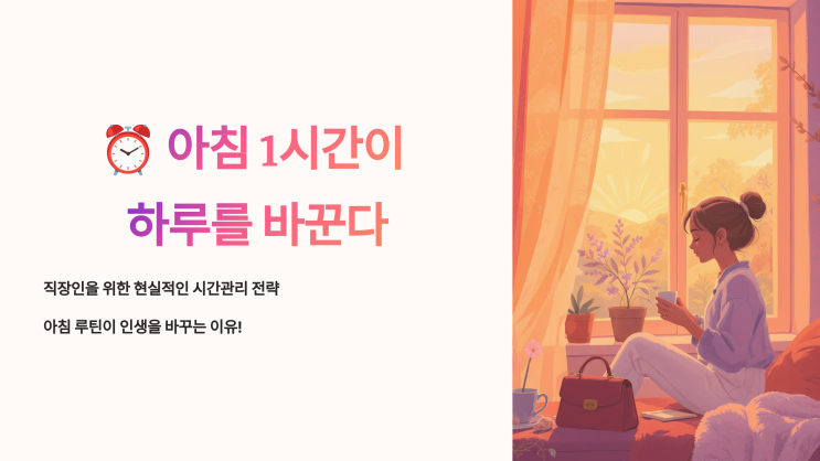  직장인 시간관리, 아침 1시간이 하루를 바꾼다