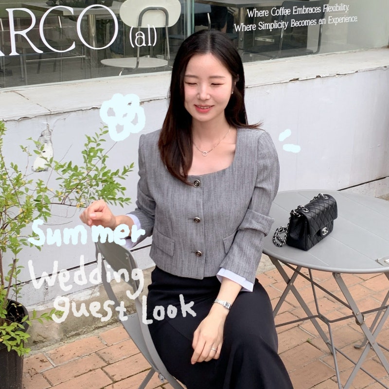 [케네스레이디] 여름 하객룩 추천 / 조인 크롭 자켓 착용 후기