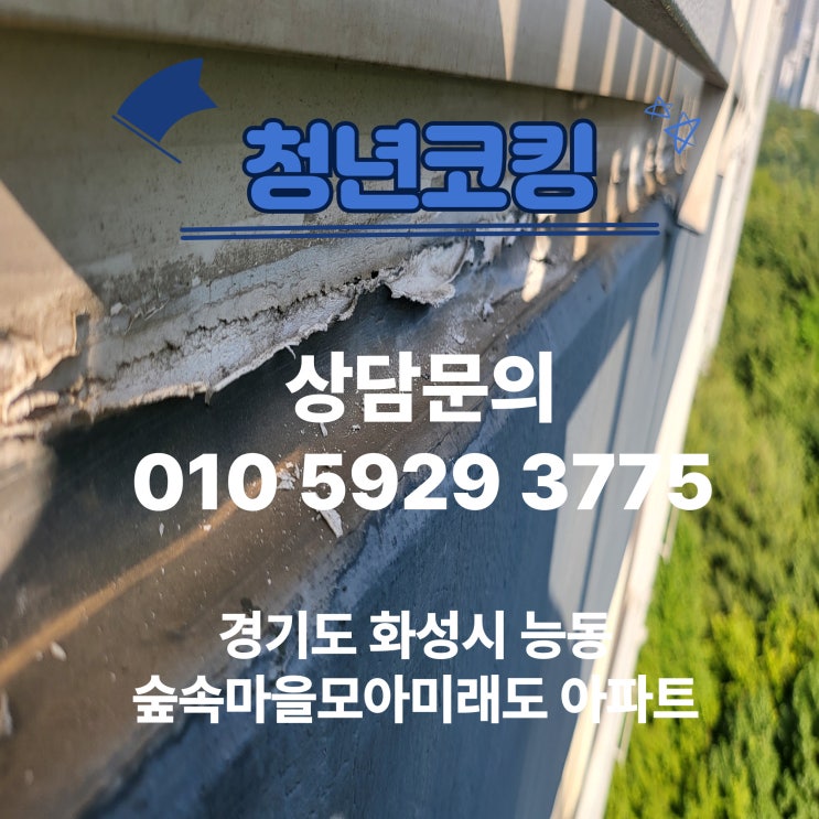  경기도 화성 능동 숲속마을모아미래도 아파트 코킹 공사 청년코킹