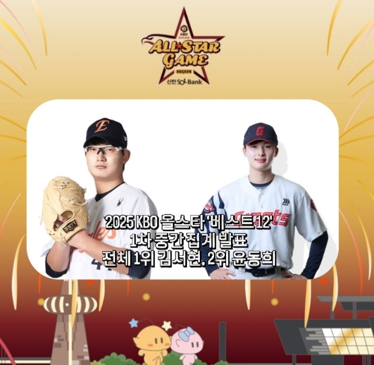 <b>올스타</b> '베스트 12' 1차 중간 집계 발표 전체 <b>1위</b> <b>김서현</b>... 