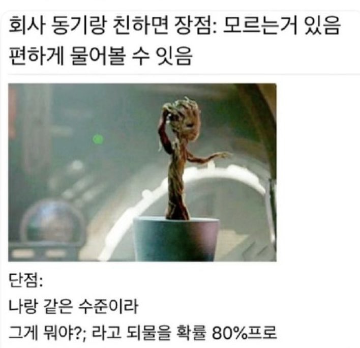  회사 동기랑 친하면 장점