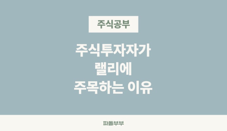  주식투자 랠리 뜻 주의사항