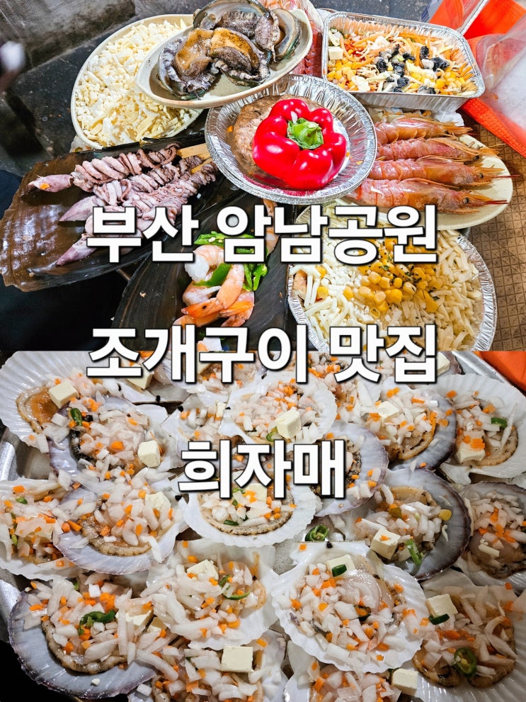  부산 암남공원 푸짐한 해산물 한상 조개구이 맛집 '희자매'
