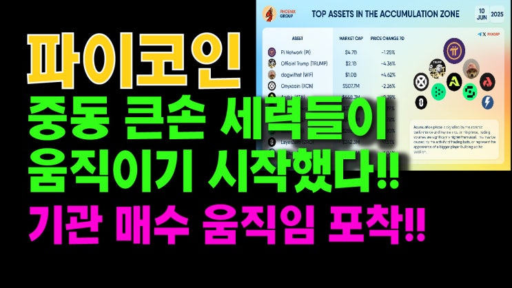  파이코인 중동 큰손 세력들이 움직이기 시작했다!! 기관 매수 움직임 포착!!