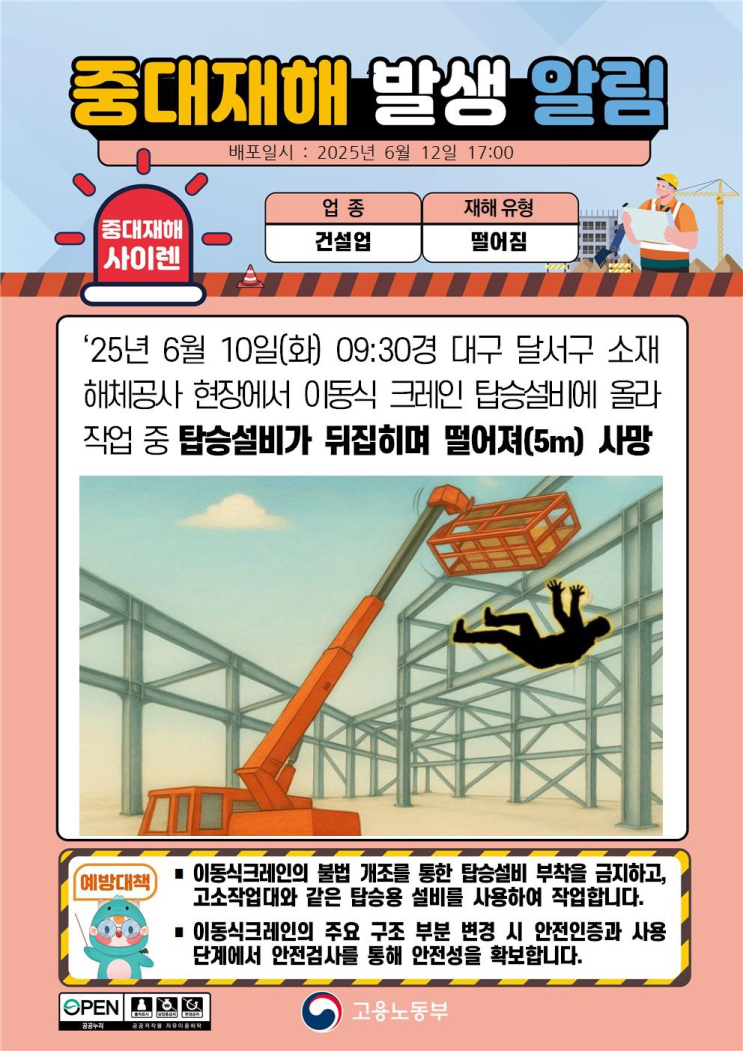  ['25.06.10] 대구 달서 해체공사 현장 이동식크레인 추락