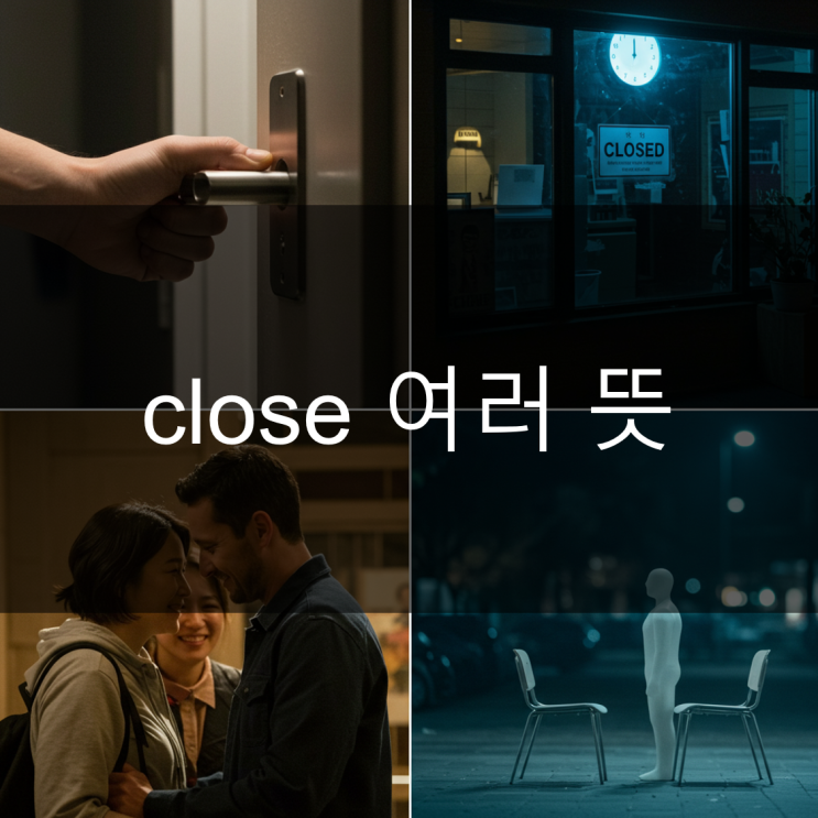  close 여러 뜻과 예문 및 대화문