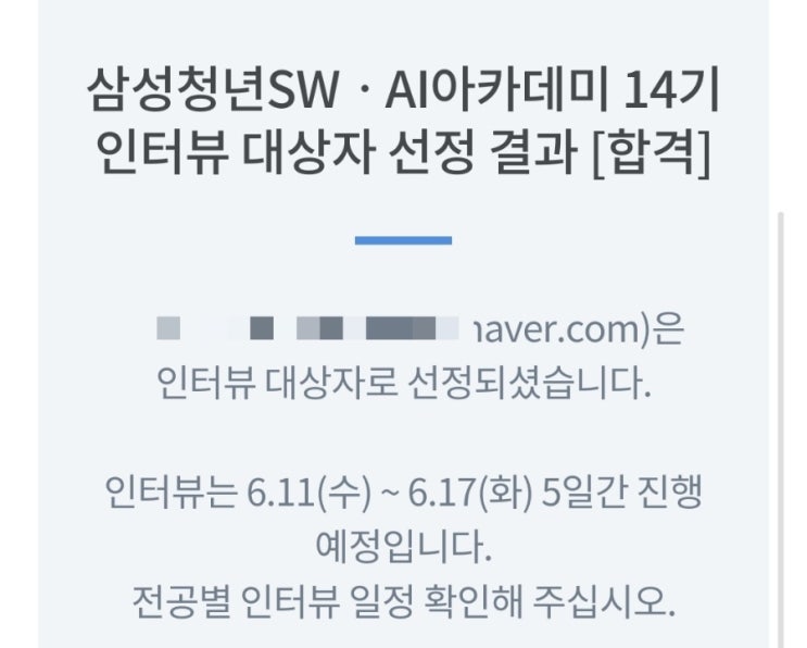  삼성 싸피 (ssafy) 14기 비전공자 1차 적성 합격 + 인터뷰 면접 완료 후기