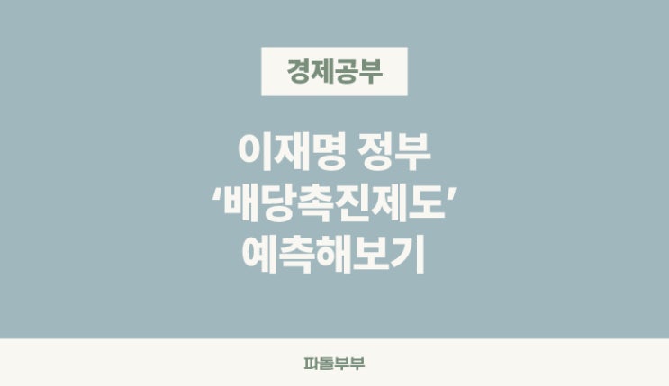  이재명 대통령의 주식 배당촉진제도