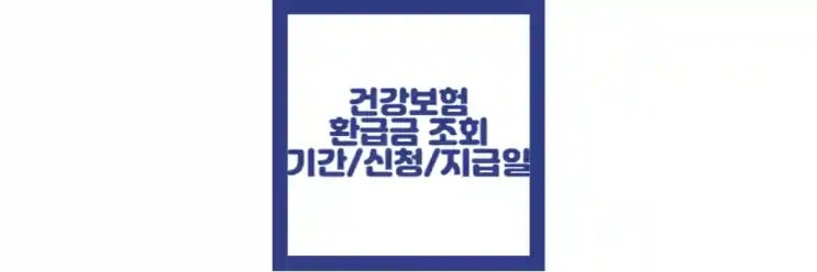  국민건강보험 환급금 조회, 신청 방법, 기간, 지급일 정리