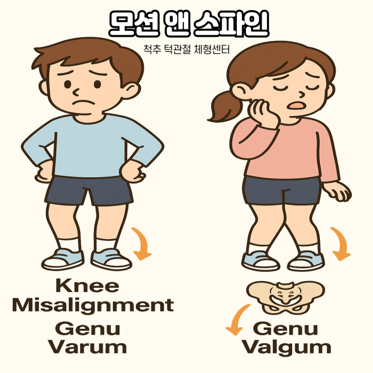  오다리에서 척추측만까지 이어지는 체형 불균형