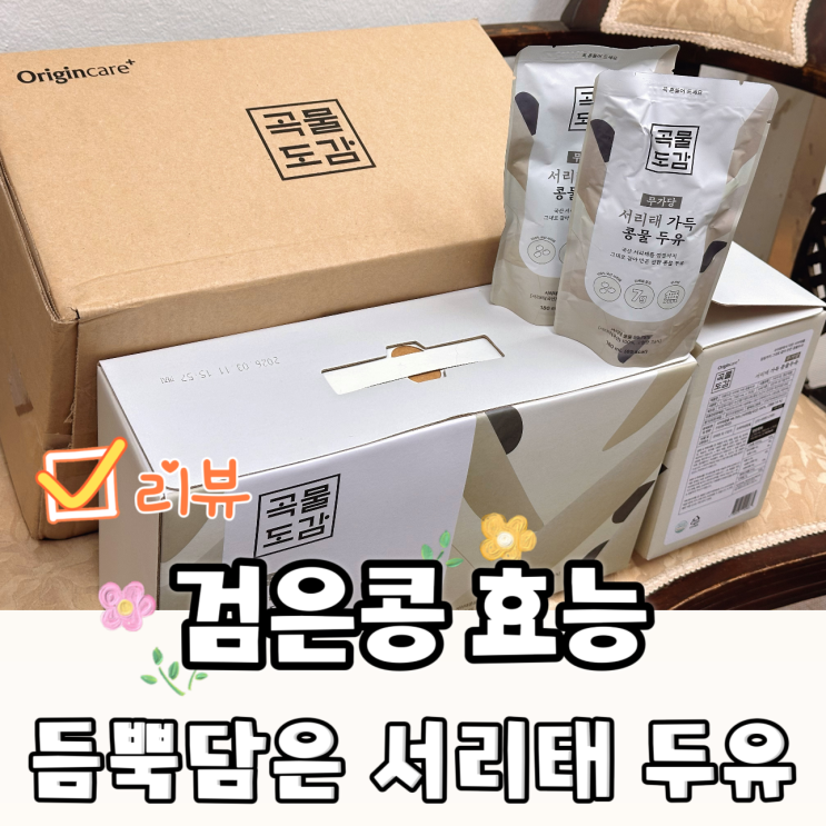  무가당두유 검은콩 효능 곡물도감 서리태두유