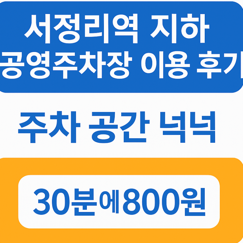 서정리역 지하 공영주차장 이용 후기